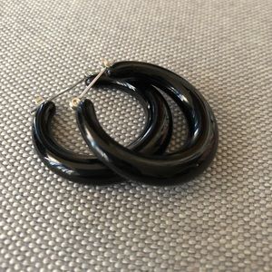 Black Acrylic Hoop Earrings